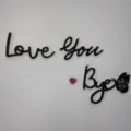 Decoración de pared de madera creativa, letrero DIY Love You Bye para hogar romántico elegante. - Estilo mariposa con 10 puntos de pegamento