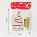 Kit de pintura de árbol de Navidad de madera DIY para niños con rotuladores, juguete festivo. - Árbol de Navidad con Estrella Roja