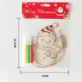 Navidad DIY madera muneco de nieve juego de pintura con boligrafos de colores para ninos. - Pequeño Muñeco de Nieve Rojo