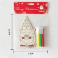 Set de adornos de pintura de gnomo de madera de Navidad DIY con bolígrafos para niños. - Gnomo