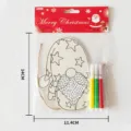 Set de adorno de pintura de gnomo de madera de Navidad DIY con rotuladores y cuerda. - Gnomo en pijama