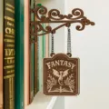 Hölzernes Fantasy Bücherregal Schild Detail, geschnitzter Drache Buchnische Deko für Zuhause. - Stil 4