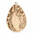 Pendentif en bois oeuf lapin de Pâques ornement suspendu creux pour fête de vacances. - Style D - triple couche