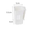Vue détaillée du panier suspendu en plastique blanc pour aquarium avec dimensions. - S / 2 Pièces