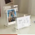 Transparante acryl fotolijst minimalistische bureau foto display standaard voor 6 of 7 inch foto's. - A4 transparante bloemenlijsten (21*29,7)