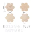 Set di placche miliari di fiori in legno per neonati con carte mensili per fotografia. - Set di dischi miliari floreali