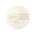 Wooden baby birth commemorative plaque newborn handprint engraved round wooden sign display - Style D 15cm