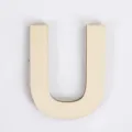 Houten letter U DIY knutselstuk natuurlijke houtnerf decoratief alfabet accessoire thuis - Letter U / 11cm Hoogte