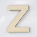 Houten letter Z knutsel accessoire, DIY natuurlijk houten alfabet stuk voor huisdecoratie foto. - Letter Z / 11cm Hoogte