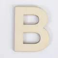 Houten letter B ambachtelijke decoratie, natuurlijk houten alfabetplakje voor DIY-projecten. - Letter B / 11cm Hoogte