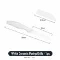 Portable white ceramic fruit knife with safety sheath, compact kitchen gadget for daily use. - Sheathed Knife / White