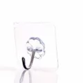 Crochet adhésif transparent mural 6x6cm crochet multifonction résistant lot de 8 pour cuisine - Crochet Carré Transparent - Droit en Acier Inoxydable