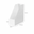 White plastic desktop file sorter magazine holder narrow vertical book storage box - Beveled Right-Angle Box Narrow (#8255)
