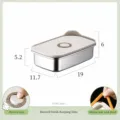 Stainless steel 700ml food storage container with date dial and airtight silicone lid. - 700ml / Knob Lid Style / Medium Short Unit (8124)