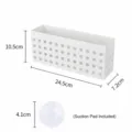 Boîte de rangement magnétique avec design en grille, panier organisateur mural blanc. - Boîte de rangement magnétique à trous carrés - profonde