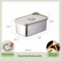 Contenedor de Alimentos de Acero Inoxidable 304 1100ml Hermético con Rueda de Fecha - Medio 1 Unidad (8125)