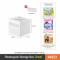 Witte plastic opbergdoos voor kinderboeken, rechthoekige bureau organizer container. - Kleine rechthoekige doos met lang gat / 1 Stuk / Wit