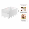 Witte plastic boeken opbergdoos desktop organizer U-vorm container opbergbak - Vast Extra Groot Verdiept En Verbreed / 1 Stuk / Wit