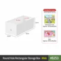 Witte plastic boeken opbergdoos bureau organizer mand voor kinder prentenboeken en tijdschriften - Punt Rechthoekige Doos - Breed en Laag / 1 Stuk / Wit