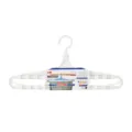 Telescopic bath towel hanger, adjustable 65cm width, white plastic windproof clothes rack. - Three Pendants / White
