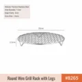 Stainless Steel Round BBQ Grill Mesh with Feet Thickened Cooling Rack for Air Fryer - 8265. Grid-20cm (Leg Height 2cm)