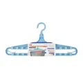 Blue telescopic clothes hanger for bath towels and quilts with extendable design and hooks. - Three Pendants / Blue