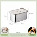 Caja de almacenamiento de alimentos de acero inoxidable 304 con botón, 1400ml antifugas para cocina. - Medio Alto 1 Unidad (8126)