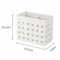 Boîte de rangement magnétique blanche à trous carrés, organiseur compact pour réfrigérateur. - Boîte de rangement magnétique à trous carrés - courte
