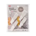 White plastic hook clips 4pcs multi-purpose hanging clips for kitchen and bathroom storage use - Item No. 5233 White