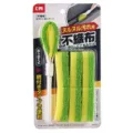 Japanese replacement handle cleaning sponge with non-woven scrubbing heads for kitchen use - Crevice Cleaning Brush / White Green