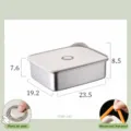 Recipiente de almacenamiento de acero inoxidable 304 con tapa, 2400ml hermético para cocina - Grande 1 Unidad (8128)
