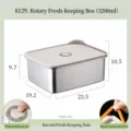 Caja de almacenamiento de alimentos de acero inoxidable 304 de 3200ml hermetica para cocina - Grande Alto 1 Unidad (8129)