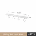 Uitschuifbare Schuivende Kleerhanger Wit 4-Haak Kledingkast Organizer Ondergoed Rek - Bovenrail haken / 1 Stuk/Verpakking