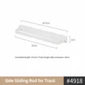 Witte schuivende kledingkast rek uittrekbare rail hanger ruimtebesparende organisator - Zijrail stangen / 1 Stuk/Verpakking