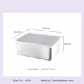Caja de almacenamiento de alimentos de acero inoxidable 304 con tapa 1800ml para refrigerador. - Profundo Medio 1 Unidad (4815)