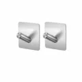 Stainless steel wall mount hook adhesive square base heavy duty metal robe hook 2 pack set - Slanted Column Style (With Adhesive) / 2 Pcs/Set