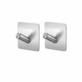 Stainless steel sticky wall hook, punch-free adhesive coat hook for bathroom and door, 2pcs - Slanted Column Style (With Nail-Free Glue) / 2 Pcs/Set