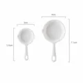 Kitchen measuring spoon set, white mini pan spoons for baking, coffee, and cooking precision. - Flat Mini (Pack of 2) / White