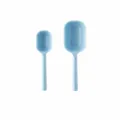 Blue plastic measuring spoons short handle set of 2 for kitchen baking and coffee - Medium (Pack of 2) / Blue