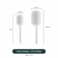 Plastic kitchen measuring spoon set, white short handle coffee powder milk powder spoons. - Medium (Pack of 2) / White
