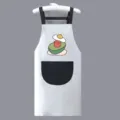 Tablier de cuisine imperméable motif avocat pour femme, tablier de cuisson mignon avec poche. - Coupe régulière / Blanc Avocat