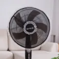 Housse de protection de ventilateur en filet noir avec bord en dentelle anti-pincement - Style Bordure Perlée / 450mm / Noir