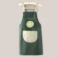 Tablier de cuisine imperméable avec poche, imprimé citron vert pour ménage cuisine - Coupe régulière / Vert Foncé Citron