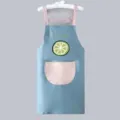 Tablier de cuisine étanche bleu et rose variante avec imprimé citron mignon et poche pratique. - Coupe régulière / Bleu Ciel Citron