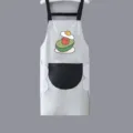 Tablier de cuisine imperméable pour femme, imprimé avocat mignon, avec poche et essuie-mains. - Style Essuie-Mains / Blanc Avocat