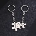Stainless Steel Couple Puzzle Keychain Engraved Forever Always Matching Key Rings Gift - Forever Always Style / 2PCS / Silver