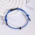 Blaues Survival Kordel Armband mit schwarzem Metall Zahnrad, verstellbarer Outdoorschmuck. - Saphirblau