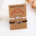 Handmade black white braided couple friendship bracelets matching yin yang fish koi design gifts - Tai Chi Fish Black And White Flat Knot Card Pack