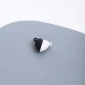 Black white heart magnetic DIY jewelry connector for necklace bracelet detail side view. - Black and White