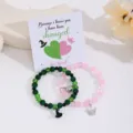 Wicked Themen Glasperlen Herz Magnet Armband Set für Paare, stilvoller magischer Schmuck. - Perlenarmband